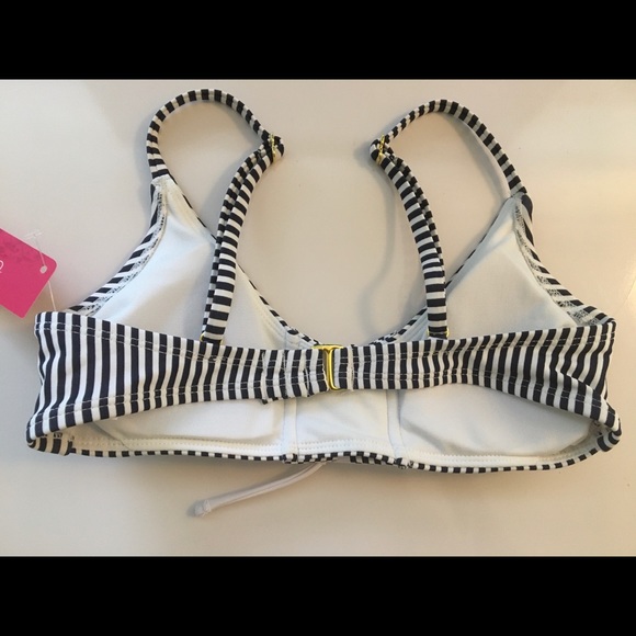 Striped Lace-up Bikini Top - Picture 4 of 6